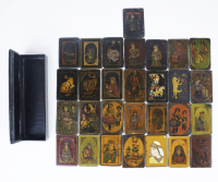 29 Persian Qajar lacquer paper mache playing cards