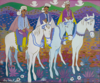 Painting by Aly Ben Salem, three horsemen