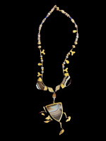 24 karat Gold chain with agate