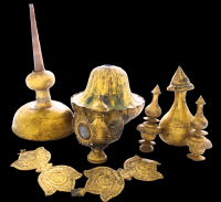 Gold-plated (Tombak) Ottoman set of ornaments for a horse carriage