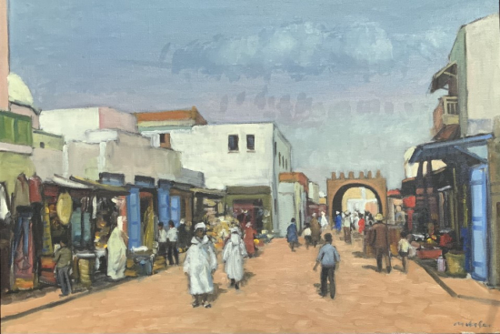 Market street in Monastir Tunisia