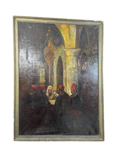 A large painting of an Ottoman meeting