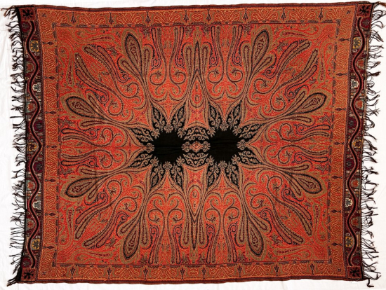 19th century double centered Kashmir shawl