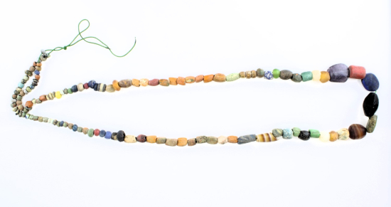 Necklace of multi coloured beads of Venetian glass 