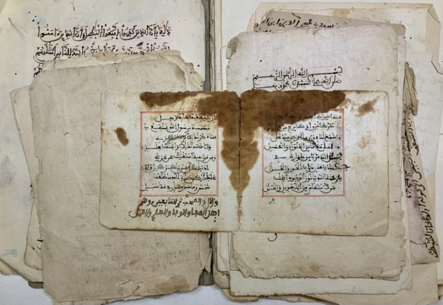 A collection of different parts of islamic books 