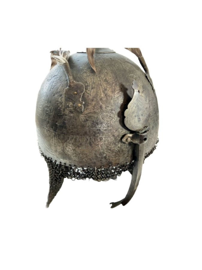 18th century helmet and arm protector