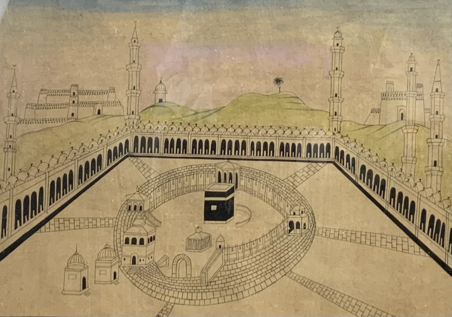 19th century Ottoman painting of a view of Mecca
