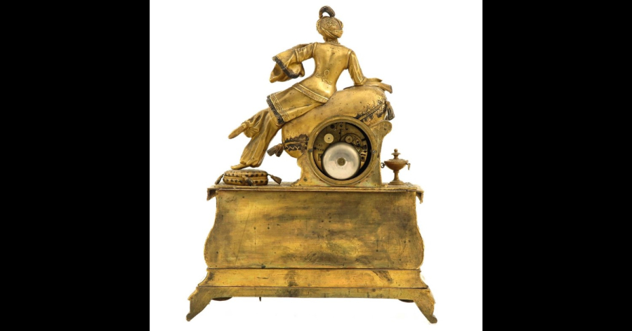 A fire-gilt French pendule circa 1820