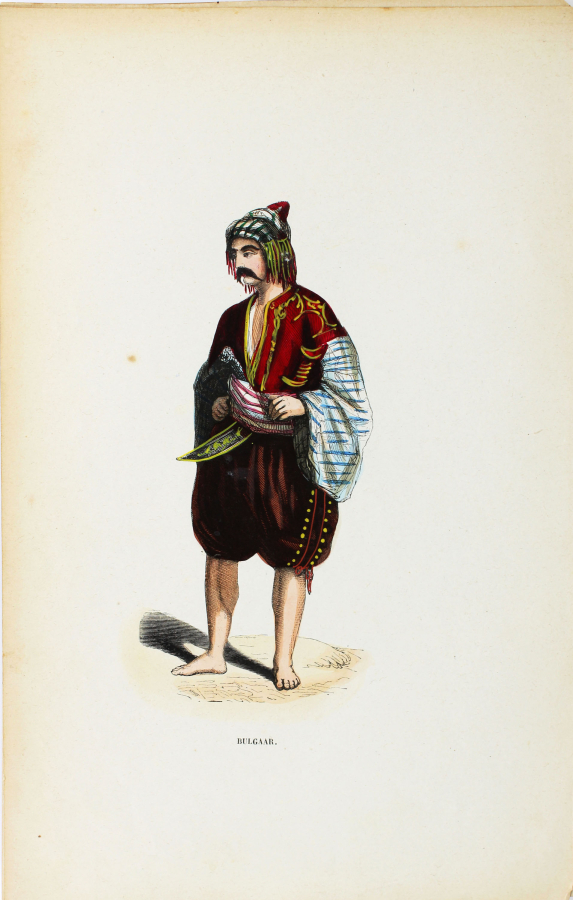 9  Ottoman, Persian, Asian, lithographs from 1843 AD, hand-coloured