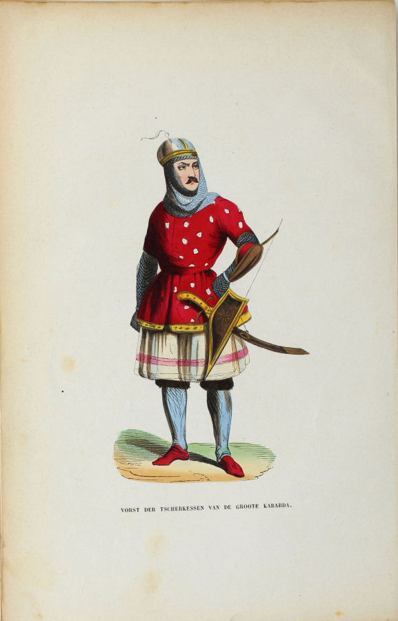 10 Ottoman, Persian, Asian, lithographs from 1843 AD, hand-coloured