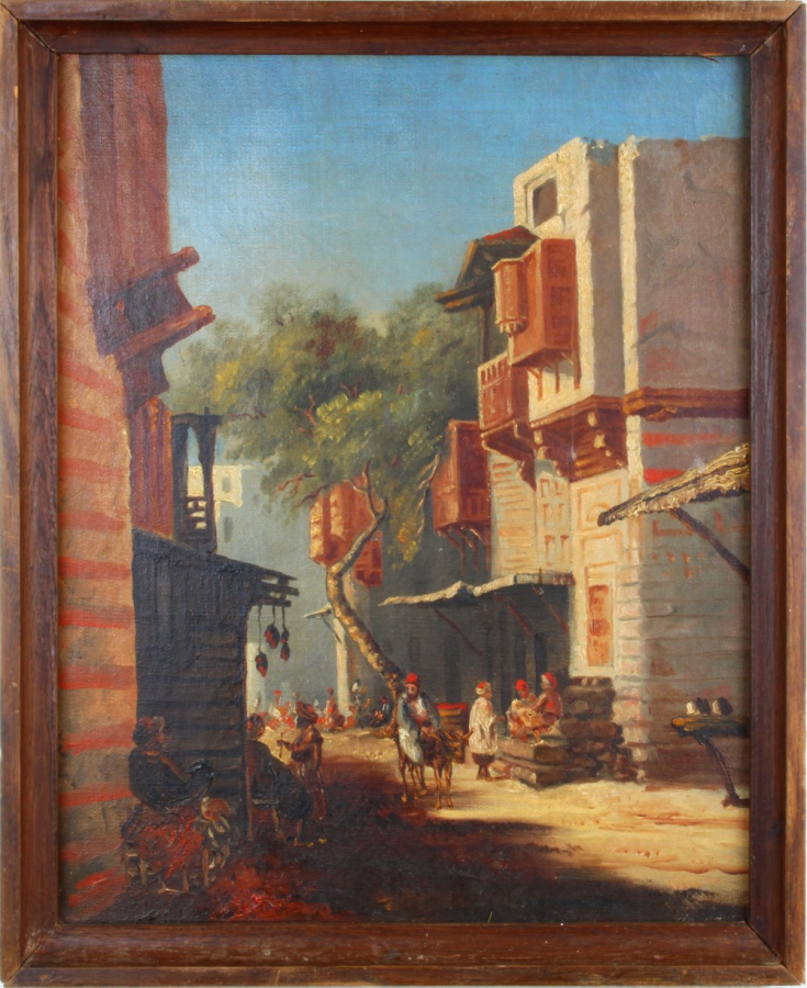 Painting of an Orientalist street 