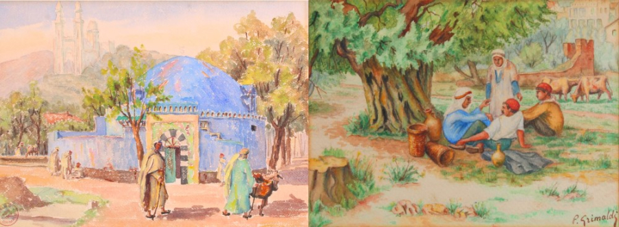 Two Orientalist Paintings by P. Grimaldi 