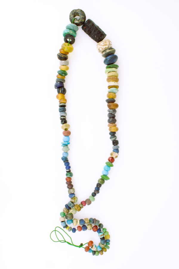 Necklace of multi coloured beads of Venetian glass 