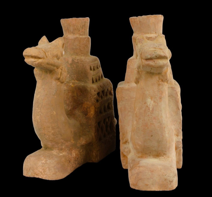 A set of 19th century terracotta camels 