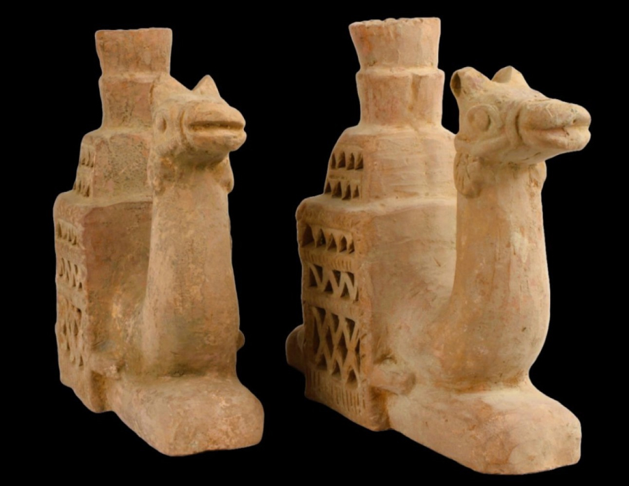 A set of 19th century terracotta camels 