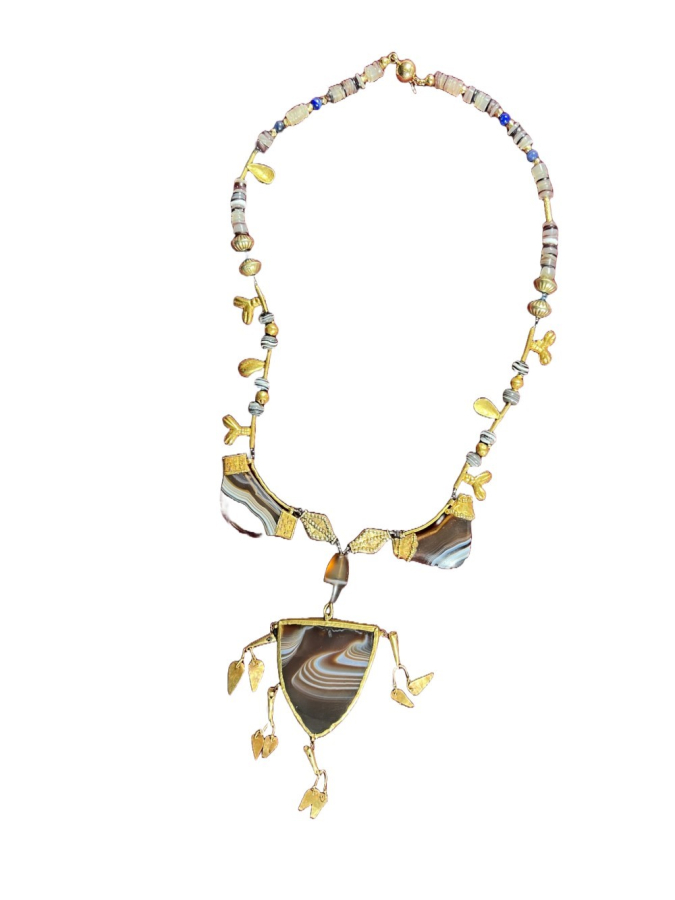24 karat Gold chain with agate 