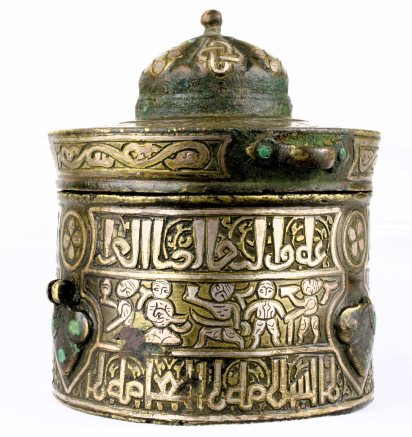 A set of Seljuk, silver and bronze, jars with lids
