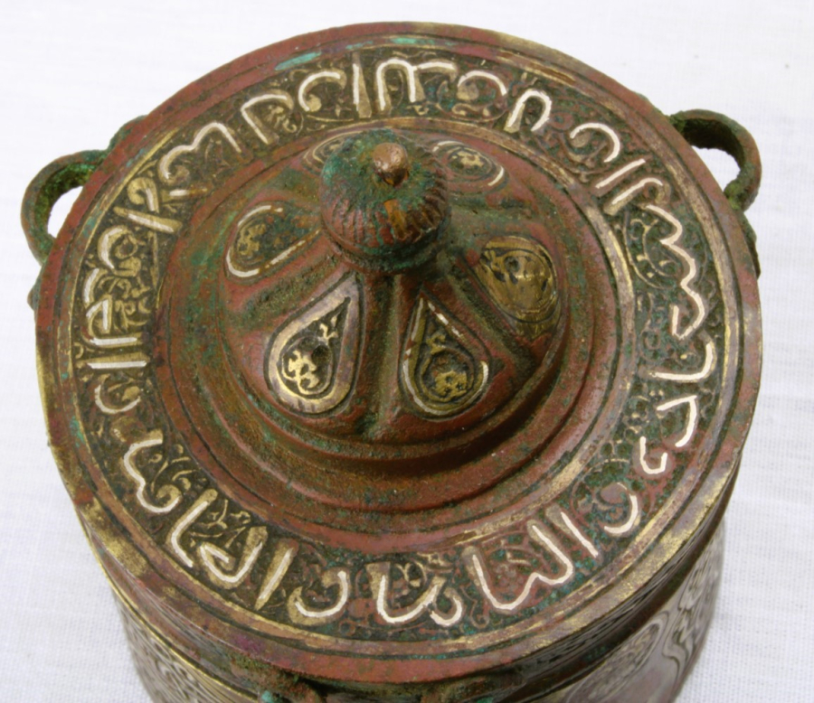 A set of Seljuk, silver and bronze, jars with lids