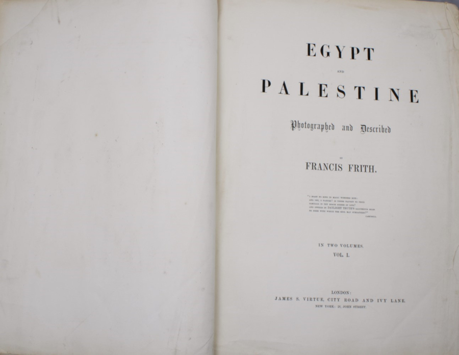 Book of photographs of Egypt and Palestine by Francis Frith 