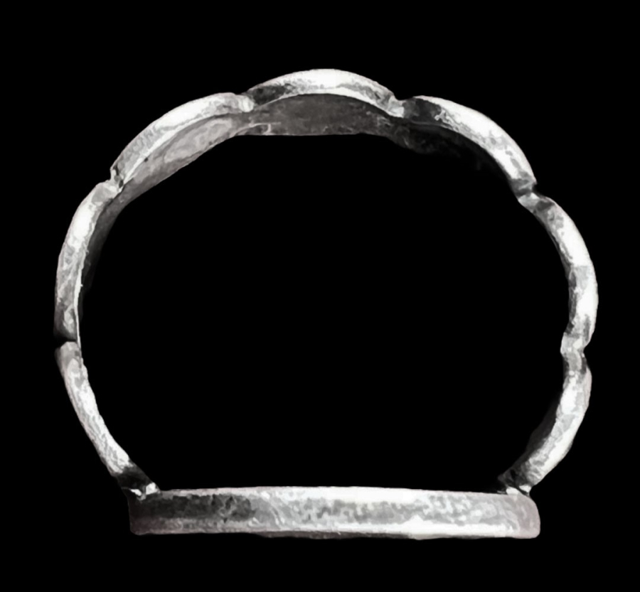 Silver ring with an engraving of a Menorah