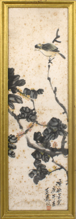 Chinese triptych painting