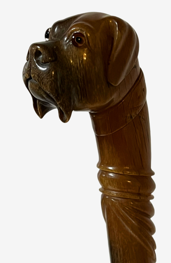 Walking cane with dogs head on top